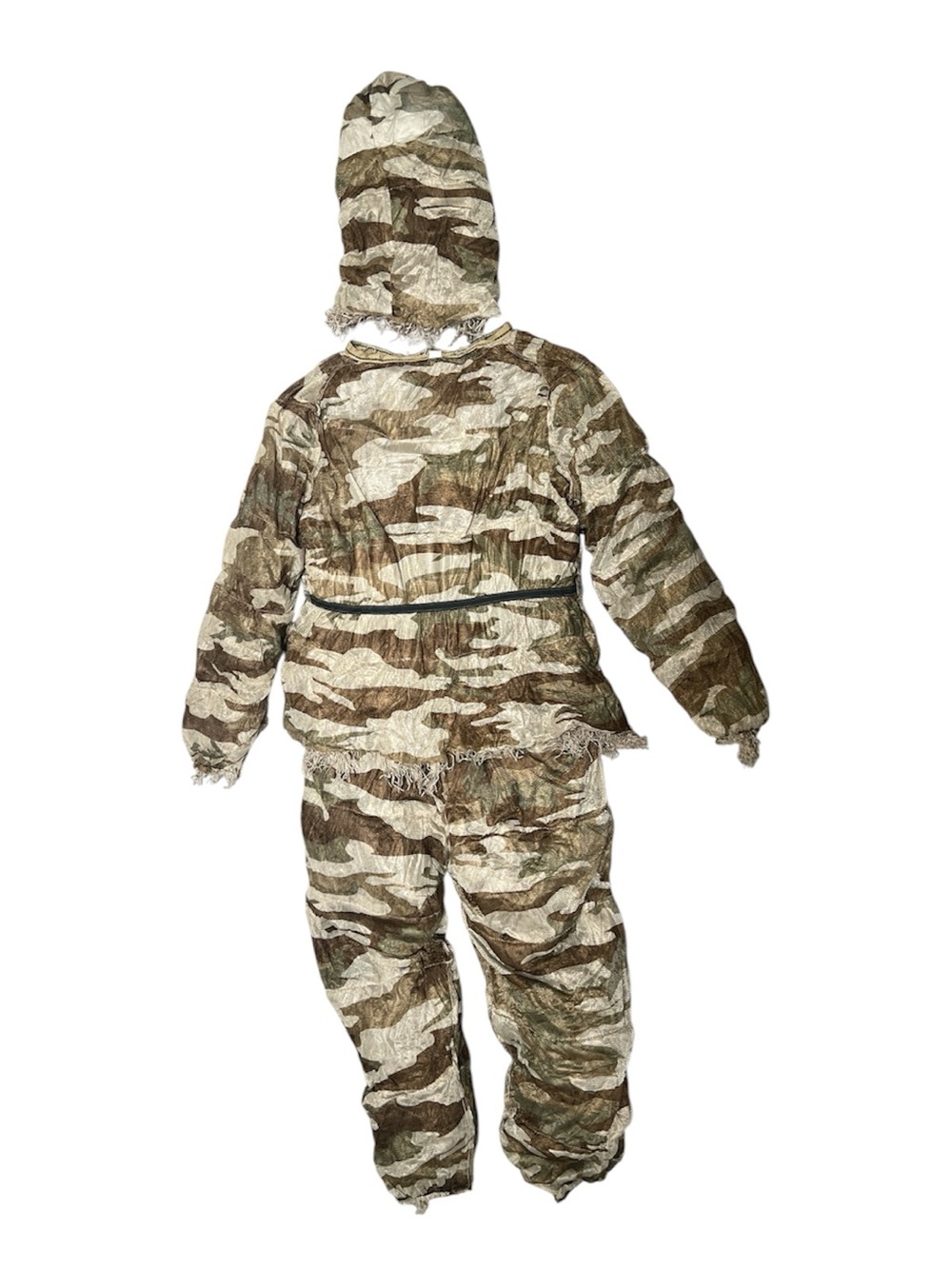 5 piece Ghille Camo Hooded Costume - Brown/Green Woodland Size M/L